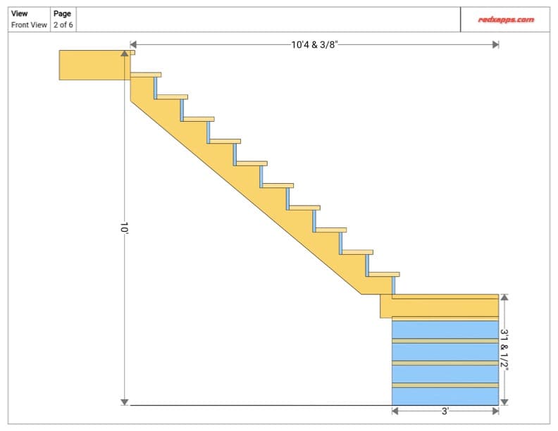 L-Shaped Stair Side View