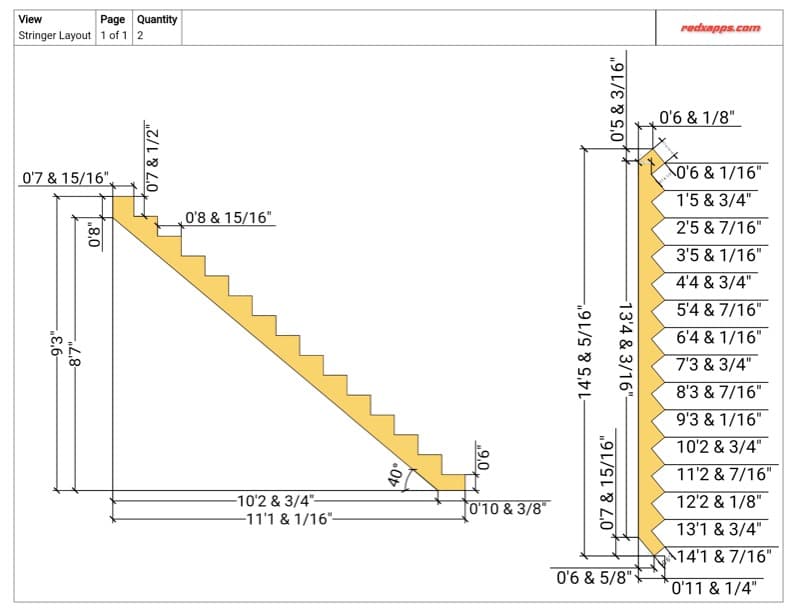 Straight Stair Blueprint
