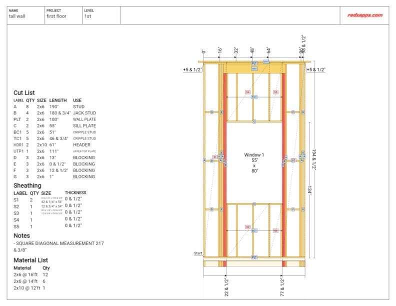 Tall Wall Blueprint