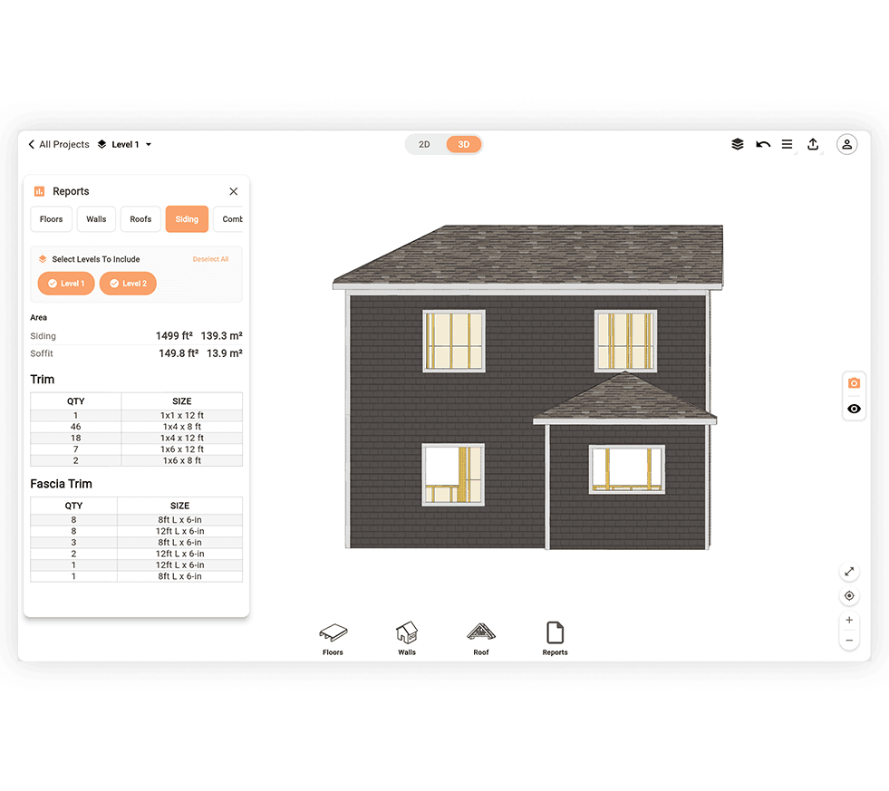 House wall with siding layout showing lap siding rows and trim details